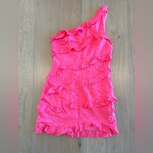 Hello Molly Hot Pink Lace Dress